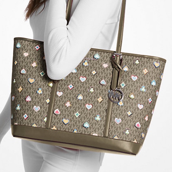 Michael Kors Jet Set Large Printed Signature Logo Tote Shoulder Bag - Picture 5 of 5